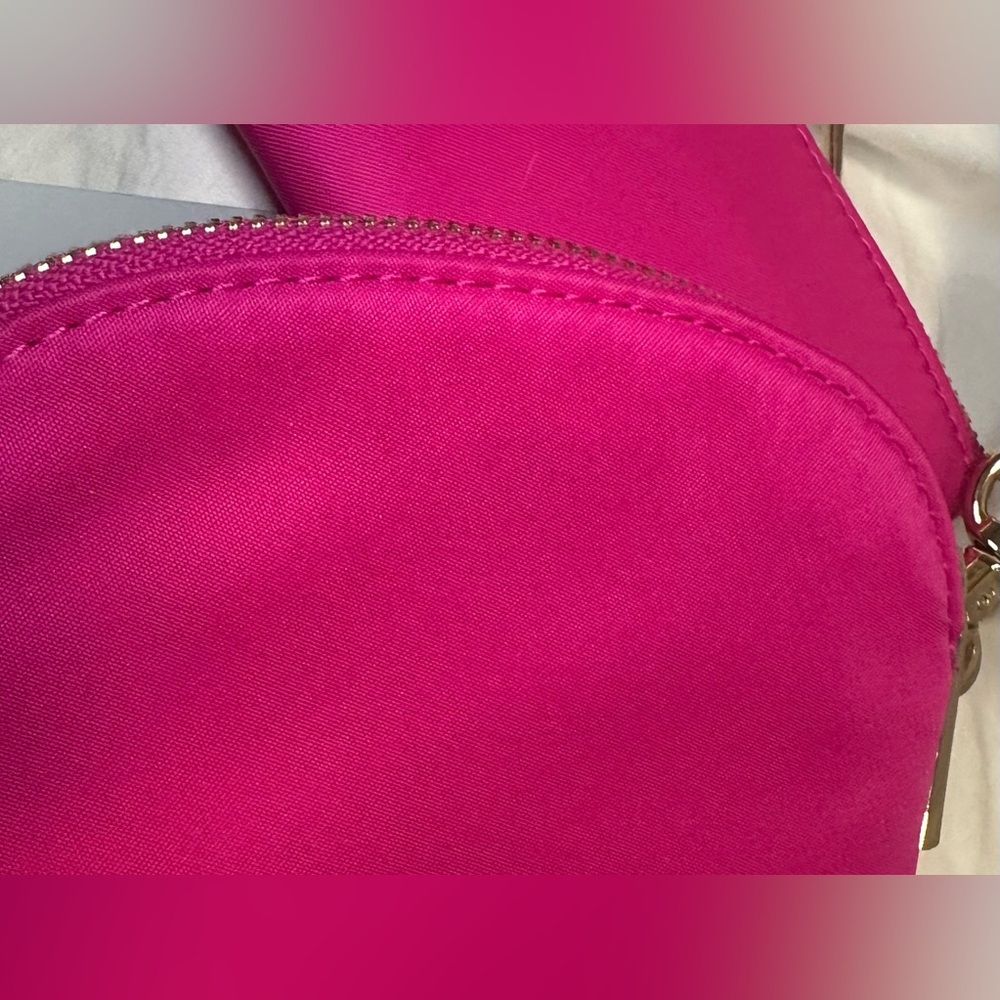 🩷 NWT ANTONIO MELANI 2Pk Nylon Wristlet Key Charm Coin Pouch Hot Pink/Gold🩷 - Picture 7 of 7